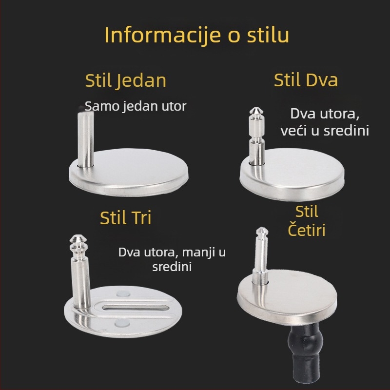 Vijak za pričvršćivanje poklopca WC-a, nehrđajući čelik, elektrovarenje, ručna ugradnja, moderan i jednostavan dizajn