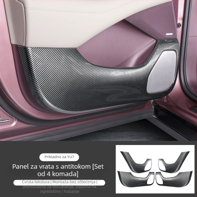 Fuhe ABS dekorativna naljepnica za bočni panel automobila, uzorak karbonskih vlakana, samoljepljiva unutarnja zaštita, kompatibilno s Xiaomi SU7/YU7