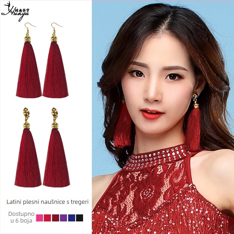 Naušnice s resicama, Xiaoxiangfeng stil, svjež i sladak dizajn, za žene, titanijske igle, premaz sprejom