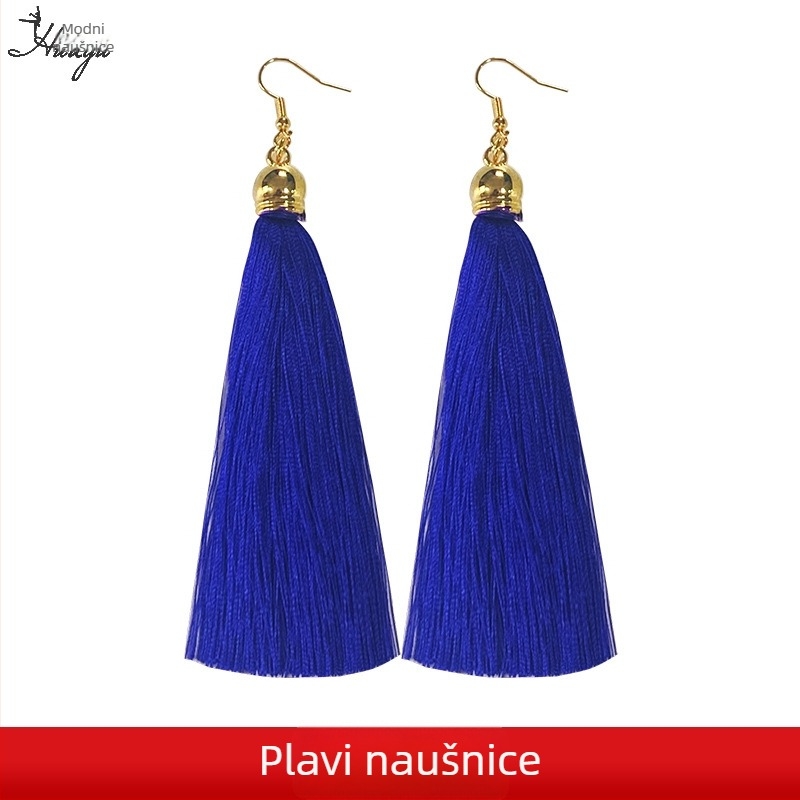 Naušnice s resicama, Xiaoxiangfeng stil, svjež i sladak dizajn, za žene, titanijske igle, premaz sprejom