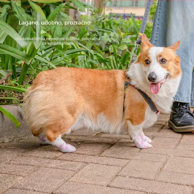 Tekstilna zaštita šape psa - samoljepljiva zaštita za šapu za vanjsku upotrebu, protivklizna i topla, univerzalna prilagodba