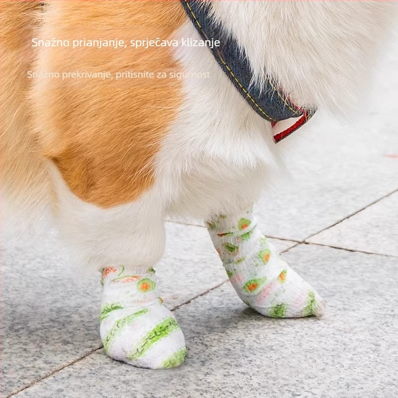 Tekstilna zaštita šape psa - samoljepljiva zaštita za šapu za vanjsku upotrebu, protivklizna i topla, univerzalna prilagodba