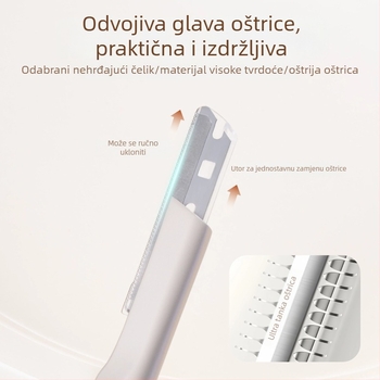 Trimer za obrve od cinkovog legura za muškarce i žene, vrhunski sigurni brijač za obrve s zamjenjivim oštricama