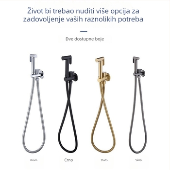 Kutni ventil s pištolom za bidet, zidna montaža, jedan otvor, bakar/nehrđajući čelik, unutarnji promjer 4 točke, pod pritiskom