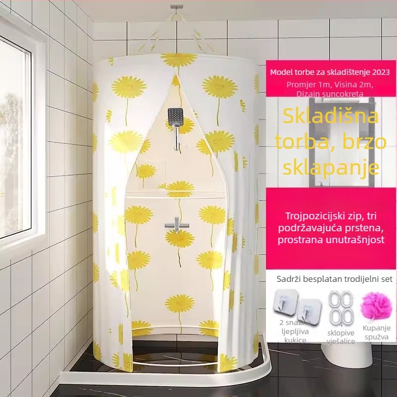 Kružni tuš šator za kupaonicu, poliester, moderan stil, japanski uzorak cartoon, prilagodba loga dostupna