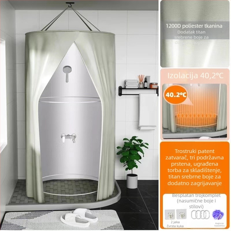 Kružni tuš šator za kupaonicu, poliester, moderan stil, japanski uzorak cartoon, prilagodba loga dostupna