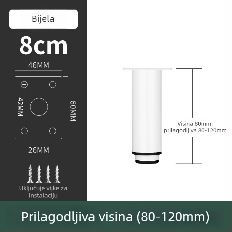 Nerđajući čelični noga namještaja za kauč i TV komodu, model 2548, moderan stil, elektroplatiranje