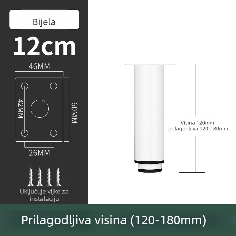 Nerđajući čelični noga namještaja za kauč i TV komodu, model 2548, moderan stil, elektroplatiranje