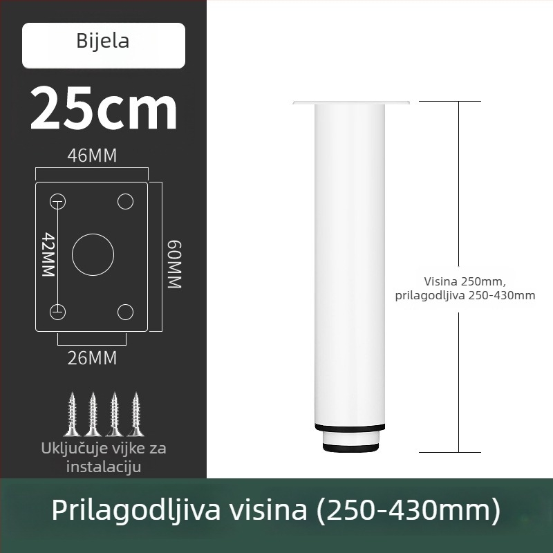 Nerđajući čelični noga namještaja za kauč i TV komodu, model 2548, moderan stil, elektroplatiranje
