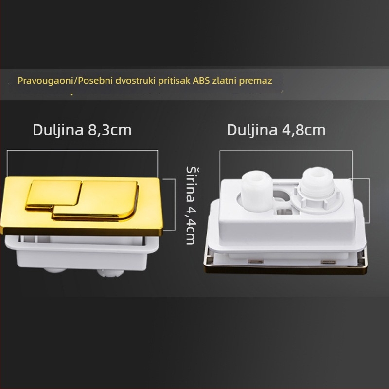 Gumb za WC – dvostruki pritisak, univerzalna kompatibilnost, ABS materijal, kružni oblik
