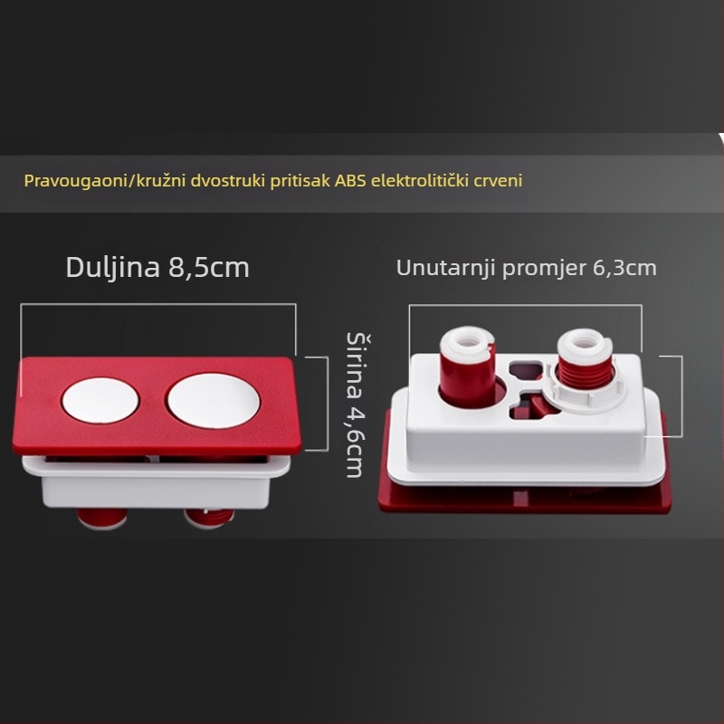 Gumb za WC – dvostruki pritisak, univerzalna kompatibilnost, ABS materijal, kružni oblik