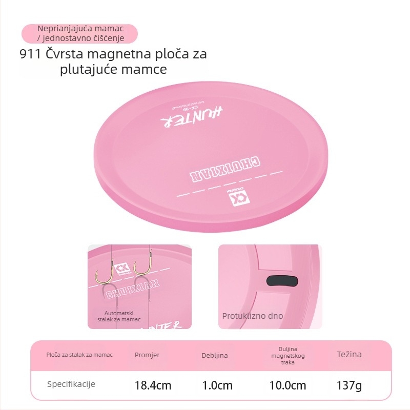 Kutija za mamce za ribolov s jakom magnetskom pločom, vertikalnim držačem za kukice, ABS plast; brend Drooping string; licencirane privatne marke dostupne