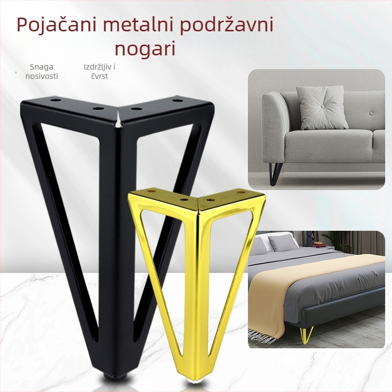 HX005 Nožni podizač za namještaj od hladno valjanog čelika, moderan minimalistički stil, završni premaz elektroplatingom u prahu, za kauče, stolove za kavu i TV ormariće