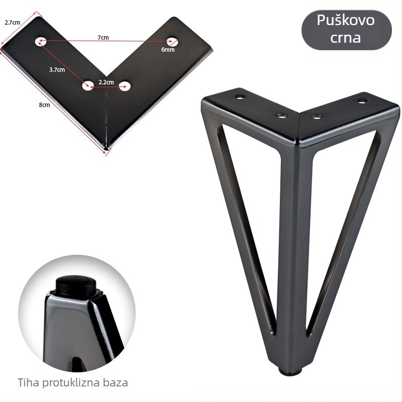 HX005 Nožni podizač za namještaj od hladno valjanog čelika, moderan minimalistički stil, završni premaz elektroplatingom u prahu, za kauče, stolove za kavu i TV ormariće