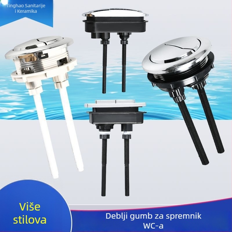 Gumb za spremnik toaleta, dvostruki pritisak za univerzalno ispiranje, elektroplatirani završni sloj, OEM, za montažu