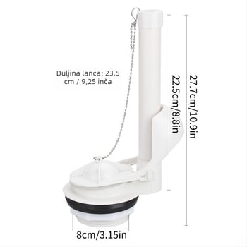 WC splašni ventil - bakar i ABS; injekcijsko prešanje + obrada; ručna uporaba; univerzalni dodatak za spremnik vode