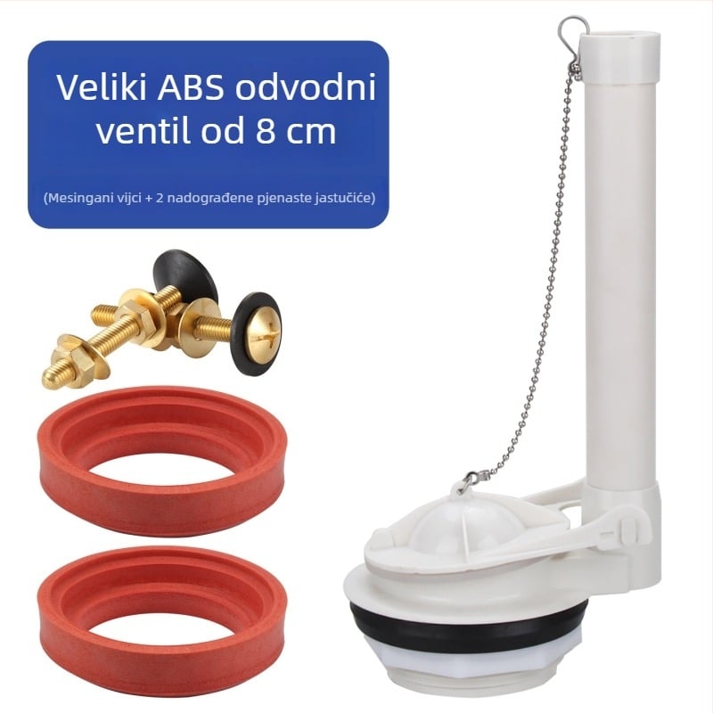 WC splašni ventil - bakar i ABS; injekcijsko prešanje + obrada; ručna uporaba; univerzalni dodatak za spremnik vode