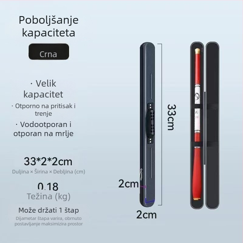 Nova tvrda futrola za štapove za ribolov, pravokutna vodootporna torba za pohranu