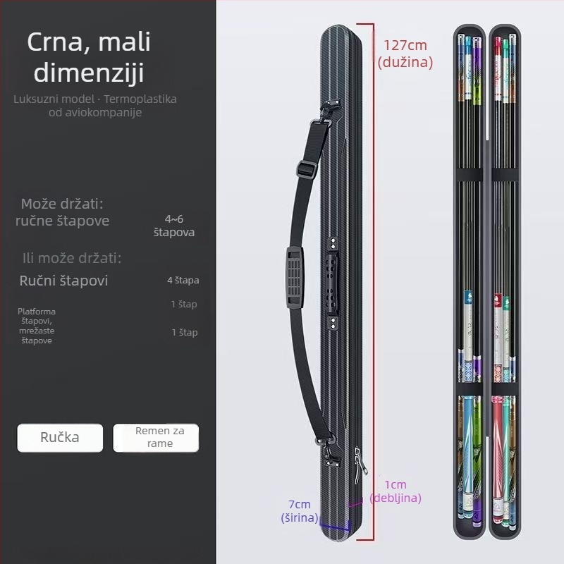 Nova tvrda futrola za štapove za ribolov, pravokutna vodootporna torba za pohranu