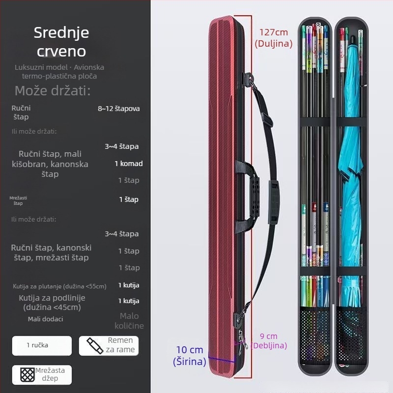 Nova tvrda futrola za štapove za ribolov, pravokutna vodootporna torba za pohranu