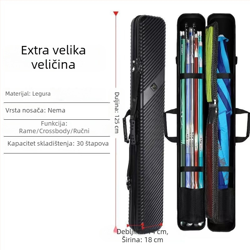 Nova tvrda futrola za štapove za ribolov, pravokutna vodootporna torba za pohranu