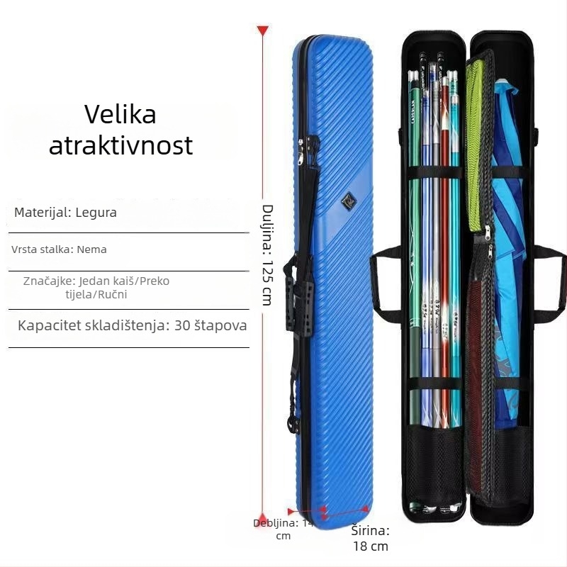 Nova tvrda futrola za štapove za ribolov, pravokutna vodootporna torba za pohranu