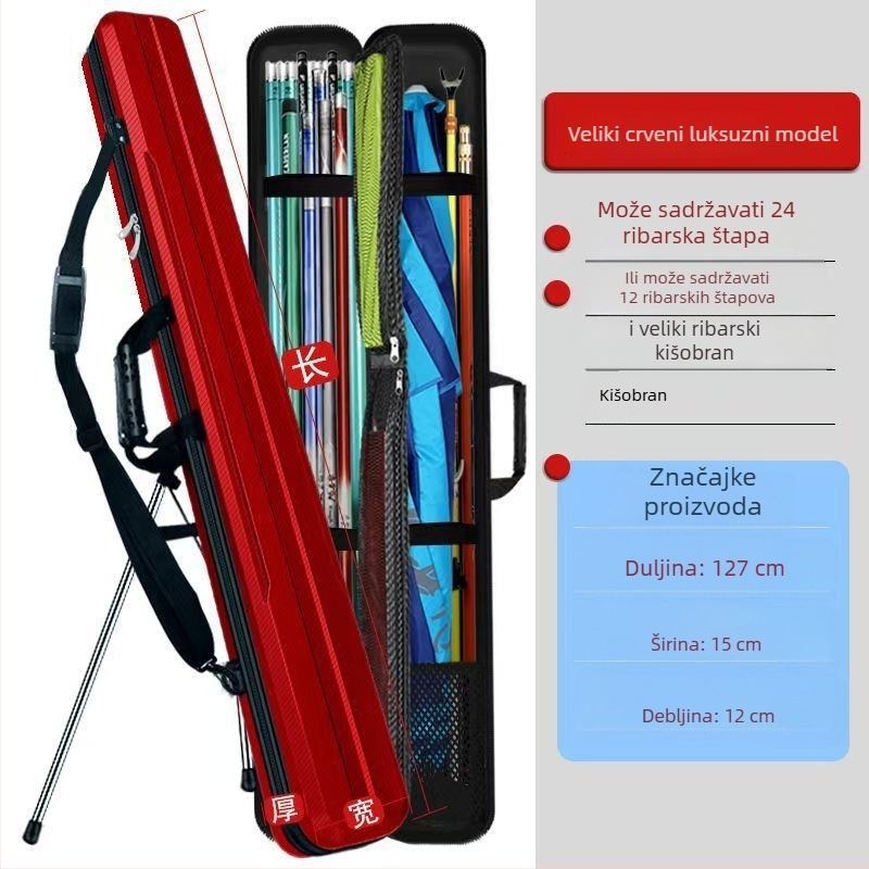 Nova tvrda futrola za štapove za ribolov, pravokutna vodootporna torba za pohranu