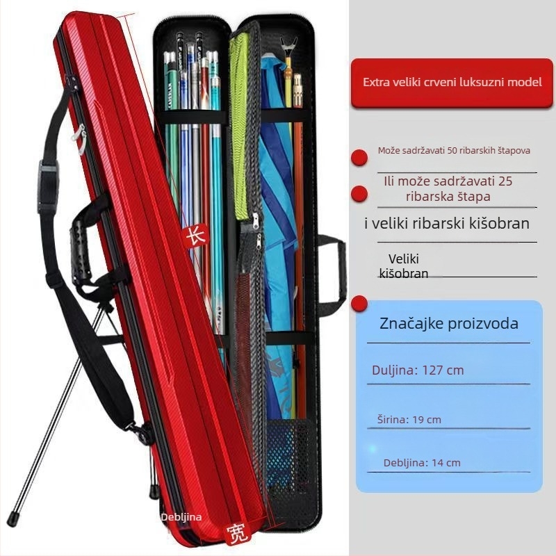 Nova tvrda futrola za štapove za ribolov, pravokutna vodootporna torba za pohranu