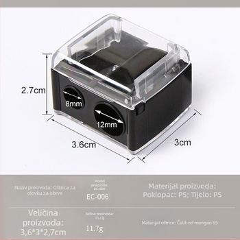 Višenamjenski alat za šminku za očnu liniju, olovku za usne i olovku za obrve, s oštricom i trimming alatom