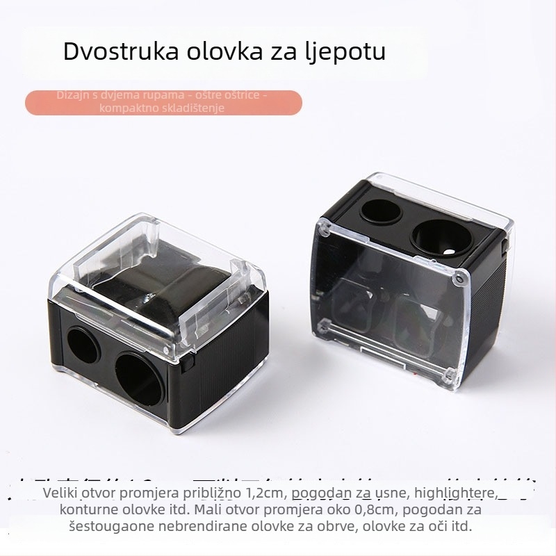 Višenamjenski alat za šminku za očnu liniju, olovku za usne i olovku za obrve, s oštricom i trimming alatom