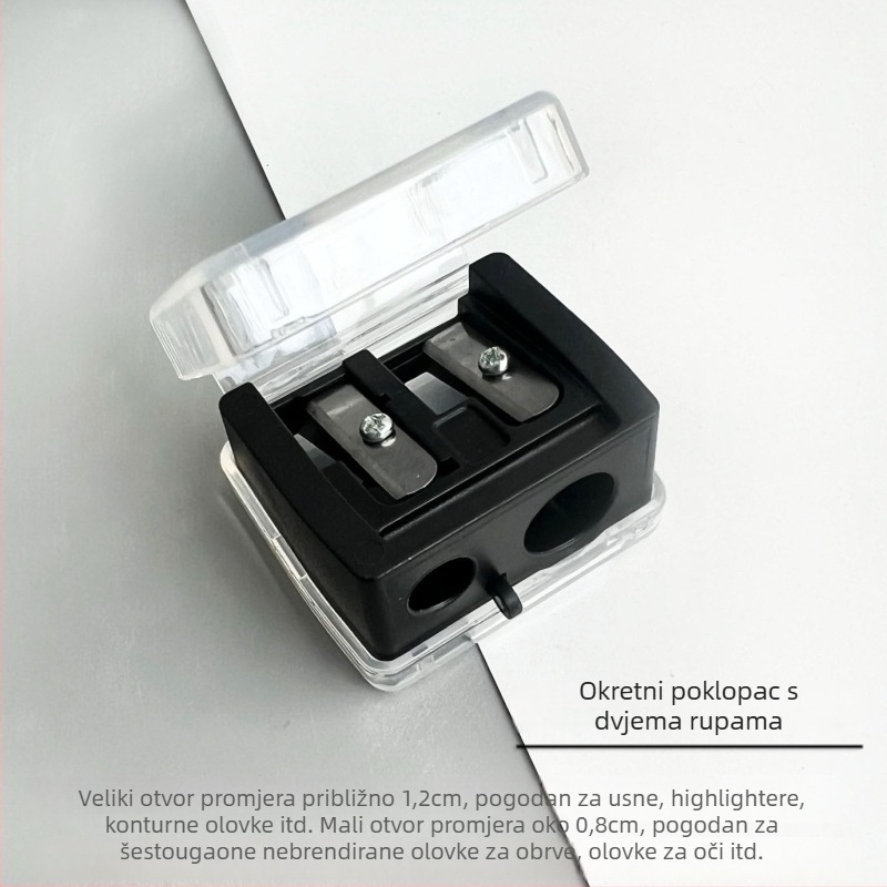 Višenamjenski alat za šminku za očnu liniju, olovku za usne i olovku za obrve, s oštricom i trimming alatom