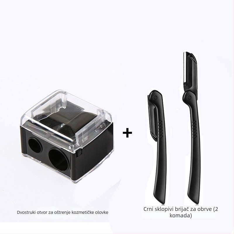 Višenamjenski alat za šminku za očnu liniju, olovku za usne i olovku za obrve, s oštricom i trimming alatom