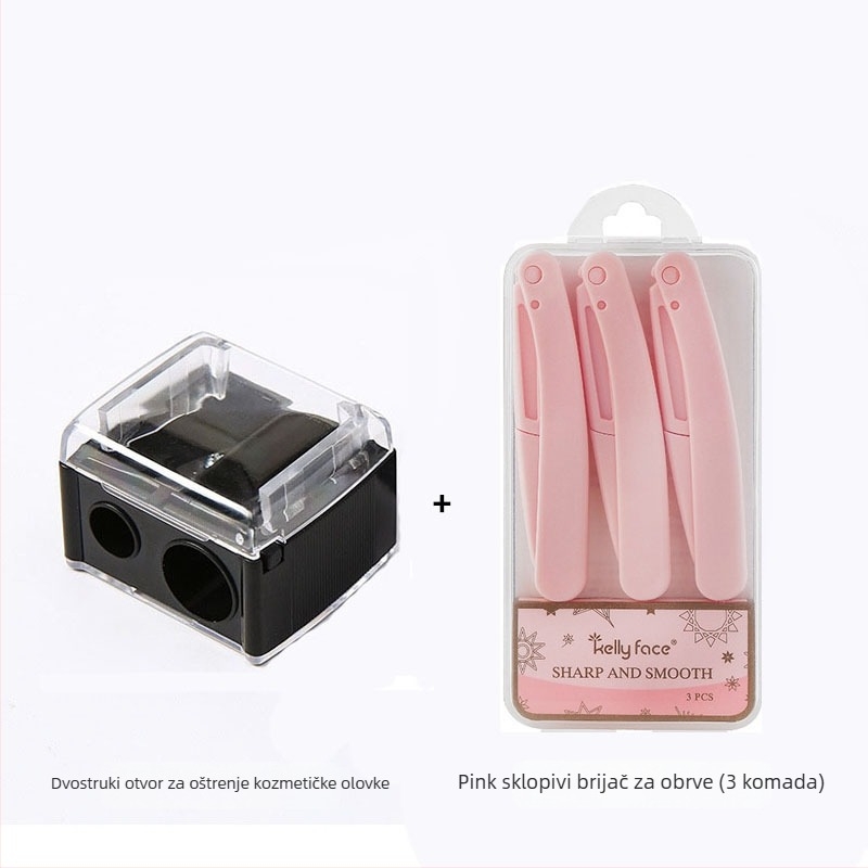 Višenamjenski alat za šminku za očnu liniju, olovku za usne i olovku za obrve, s oštricom i trimming alatom