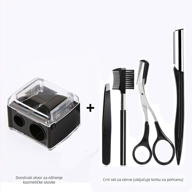 Višenamjenski alat za šminku za očnu liniju, olovku za usne i olovku za obrve, s oštricom i trimming alatom