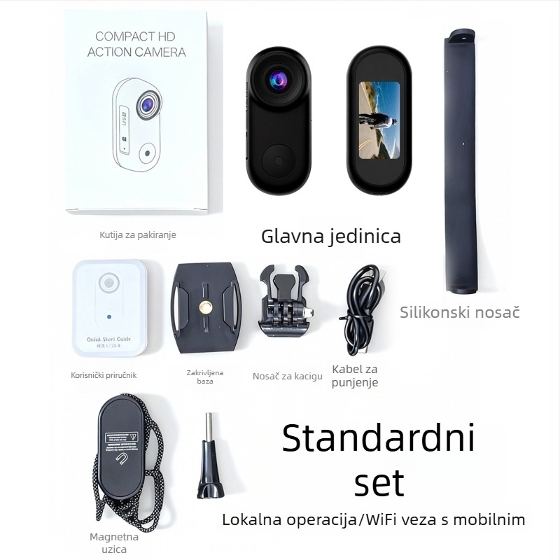 Prstna sportska kamera s magnetskim držanjem, 1,47-inčni HD zaslon, GC2083 objektiv 160°, 5–12 MP, TF kartica