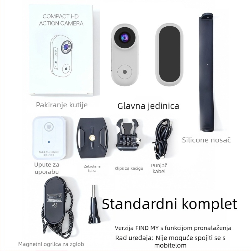 Prstna sportska kamera s magnetskim držanjem, 1,47-inčni HD zaslon, GC2083 objektiv 160°, 5–12 MP, TF kartica