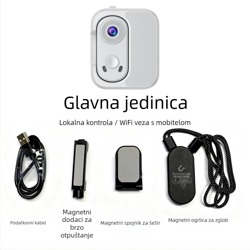 Prstna sportska kamera s magnetskim držanjem, 1,47-inčni HD zaslon, GC2083 objektiv 160°, 5–12 MP, TF kartica