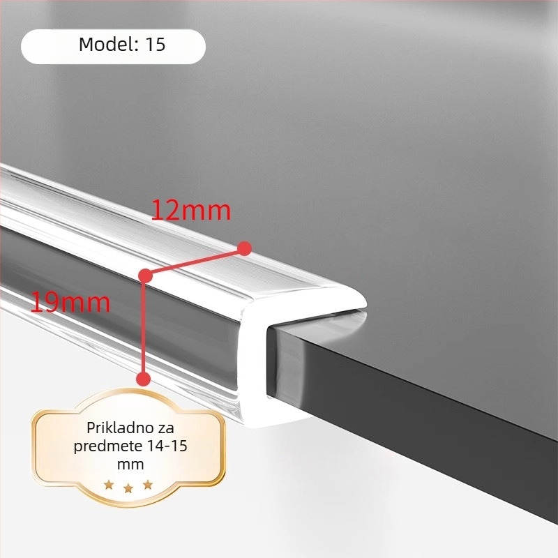 U‑oblikovani prozirni silikonski zaštitnik ruba staklenog stola za kavu – zaštita kutova