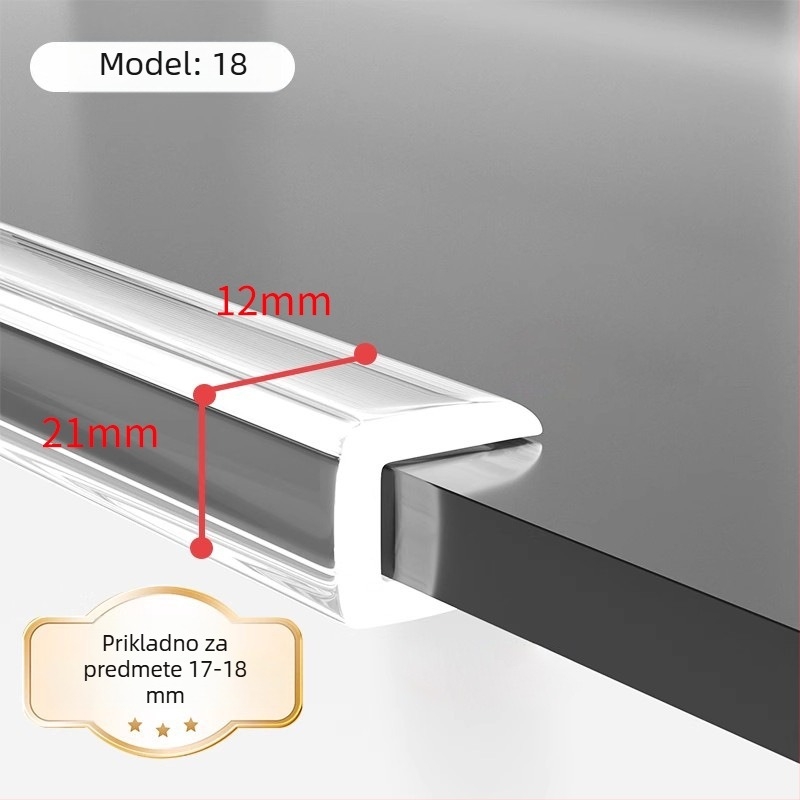 U‑oblikovani prozirni silikonski zaštitnik ruba staklenog stola za kavu – zaštita kutova