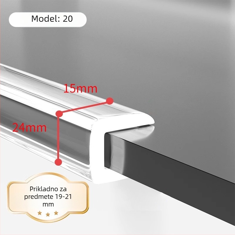 U‑oblikovani prozirni silikonski zaštitnik ruba staklenog stola za kavu – zaštita kutova