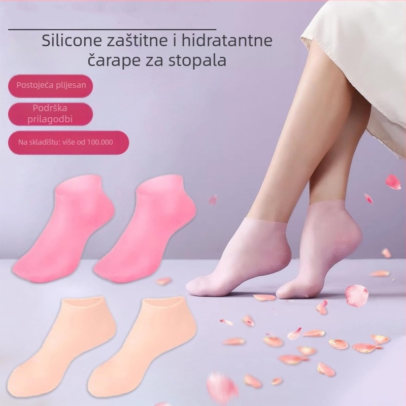 Silikonska zaštita pete s hidratantnom maskom za stopala, čarape-maska protiv ispucale pete, opća namjena