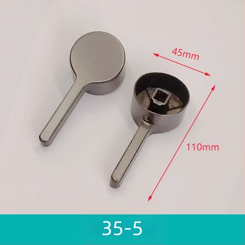 Ručka ventila — prekidač; cinkova legura s premazom; povlačenje gore-dolje; voda teče lijevo-desno; moderan minimalistički stil.