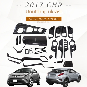 ABS unutarnje modifikacijske komponente za Toyota CHR 2017 — naslon za ruku, unutarnja ručica, okvir mjenjača, izlaz zraka i podešavanje svjetala
