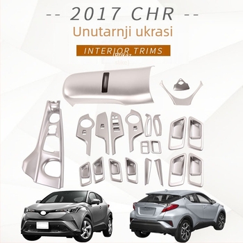 ABS unutarnje modifikacijske komponente za Toyota CHR 2017 — naslon za ruku, unutarnja ručica, okvir mjenjača, izlaz zraka i podešavanje svjetala