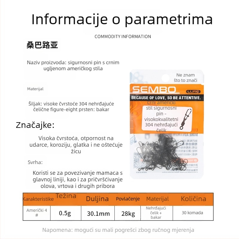 Gvozdeni ojačani spojnik za ribolovne mamce s brzim otpuštanjem (Model F98HSM56HJMH99)
