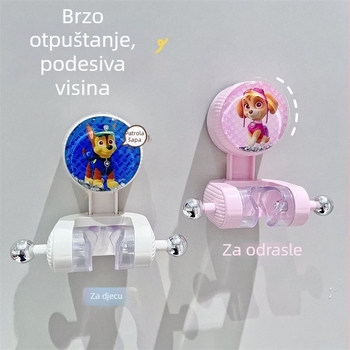 Dječji držač tuša sa vakuumom, pomični nosač, bez bušenja, čvrsto pričvršćivanje u kupaonici, cvjetni dizajn