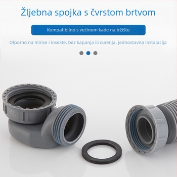 Izvlačna odvodna cijev za kadu s zaštitom od mirisa i štetnika – za kadu i tuš; CE certifikat; materijal: Drugo; broj certifikata: Drugo; ugradnja: Nije pružena