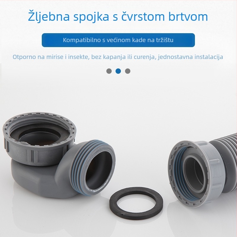 Izvlačna odvodna cijev za kadu s zaštitom od mirisa i štetnika – za kadu i tuš; CE certifikat; materijal: Drugo; broj certifikata: Drugo; ugradnja: Nije pružena