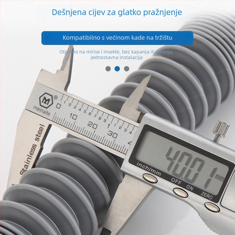 Izvlačna odvodna cijev za kadu s zaštitom od mirisa i štetnika – za kadu i tuš; CE certifikat; materijal: Drugo; broj certifikata: Drugo; ugradnja: Nije pružena