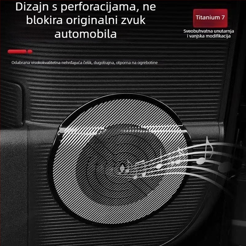 Unutarnji zaštitni pokrov za prsten zvučnika i središnji izlaz zraka, model Equation Leopard Titanium 7, nehrđajući čelik